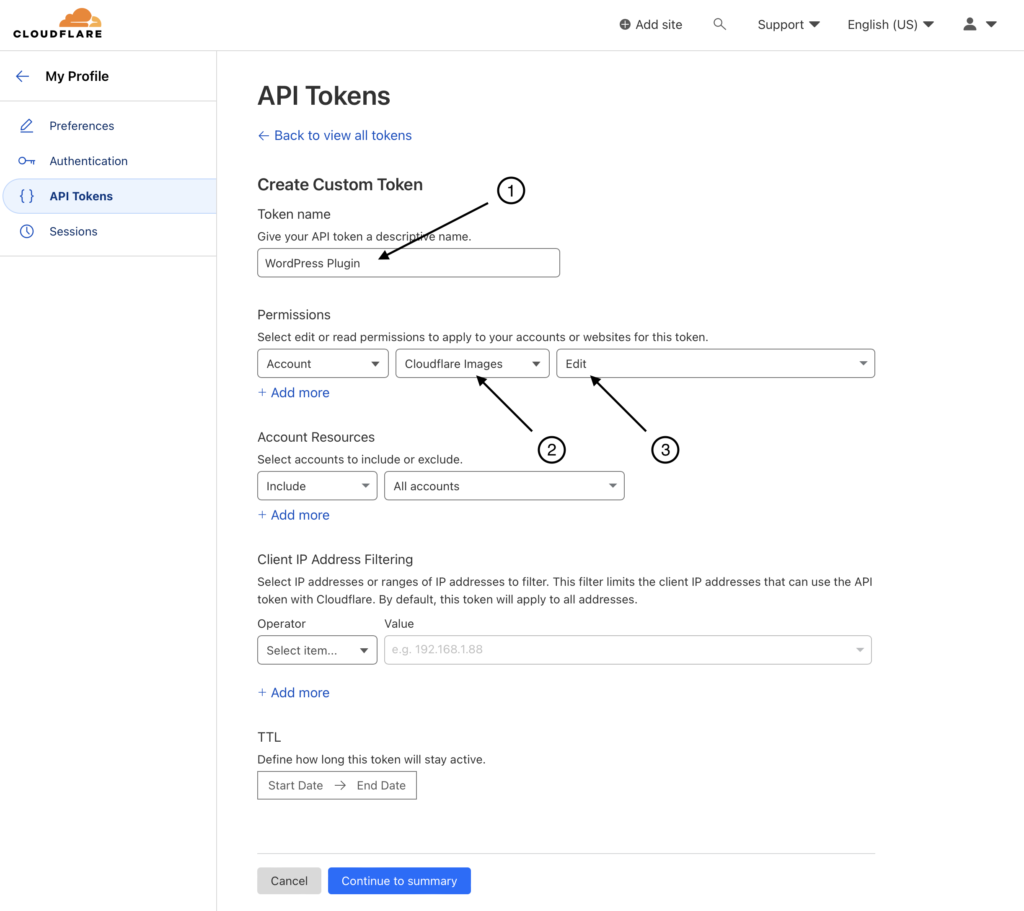Cloudflare - Add API Token Step 2